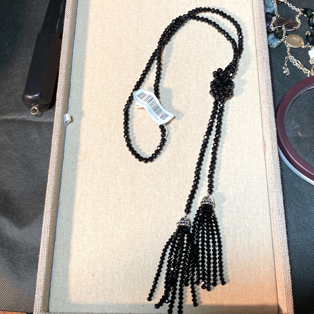 New black crystal Mala necklace
